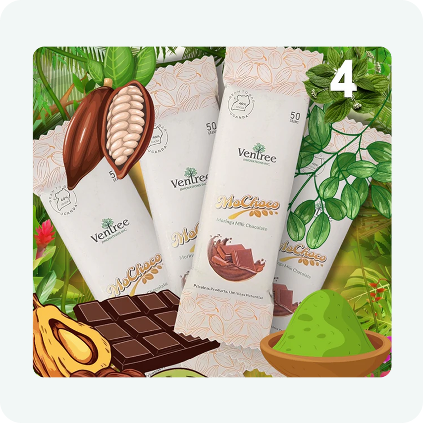 Mochoco Moringa Infused Chocolate Bar - 4 Pack